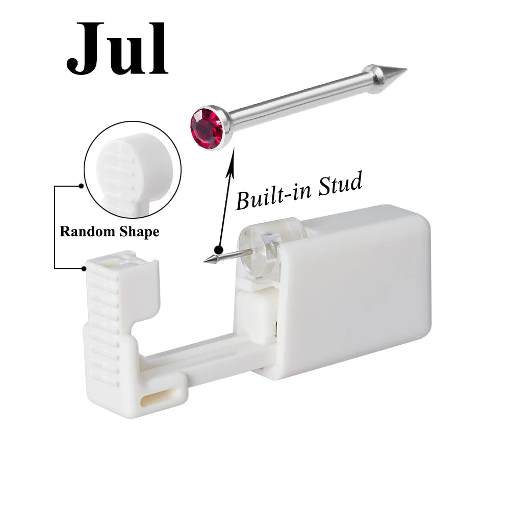 1 Unit Disposable Safe Sterile Piercing Unit For CZ Nose Studs Piercing Gun Piercer Tool Machine Kit Earring Stud Body Jewelry