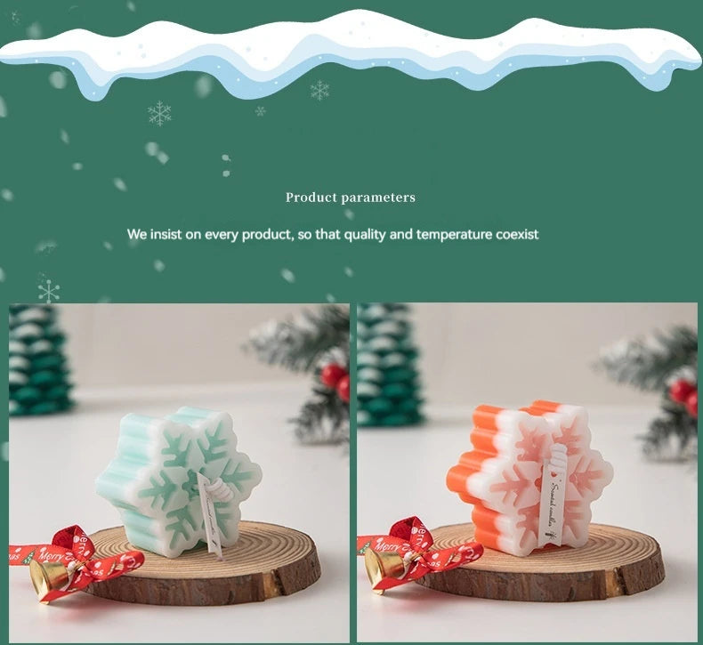 New Christmas Snowflake Aromatherapy Candle Hand-Made Romantic Atmosphere Creative Home Desktop Decorations With Gifts Ornaments
