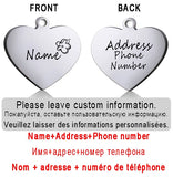 Dog ID Heart Tag Custom Personalized Cat Collar Pendant Engraved Pet Necklace Chain Charm Supplies For Name Products