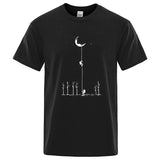 Summer Men's High Quality 100% Cotton Cool Funny Astronaut Print Casual Loose O-neck for Men T-shirt Male T-shirt Hip Hop Tee