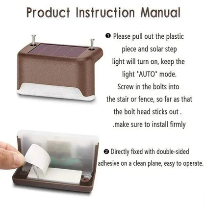 1-12 Pack Solar Deck Lights Outdoor Step Lights Waterproof Led Solar Lamp for Railing Stairs Step Fence Yard Patio and Pathway