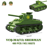 Military WW2 Tanks Tiger Sherman T34 Panzer Vehicle Airplane Army Soldier Weapons Model Building Block Brick Children Kids Toys