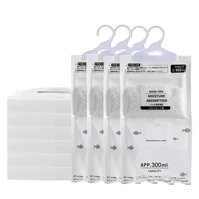 10 pçs absorvedor de umidade pendurado roupas de secagem desumidificador guarda-roupa saco seco dessecante saco de absorção de umidade