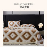 Flannel Warmth Autumn Winter Blanket Keep Warm Comfortable Jacquard King Size Blankets Skin Friendly Geometric Nap Comforter