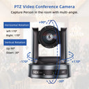 4K/1080P SDI NDI PTZ Camera 10X/20X Optical Zoom, HDMI/USB/POE | IP Live Streaming Camera for Church/Meeting/Broadcast (Youtube)