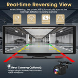 Srnubi 10.26" Dash Cam Rearview Wireless Carplay & Android Auto 4K DVR Navigation Player Dual Lens Recorder Dashboard WIFI 5.0BT