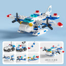 6IN1 Building Blocks City Fire Car Police Truck Engineering Crane Tank Helicopter Bricks Set Toys for Children Kids