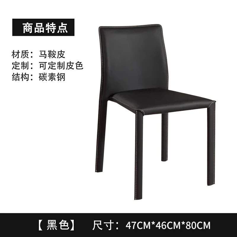 Stackable Household Dining Chairs Italian Style Minimalism Light Luxury Dining Chairs Makeup Backrest Cadeira Home Furniture