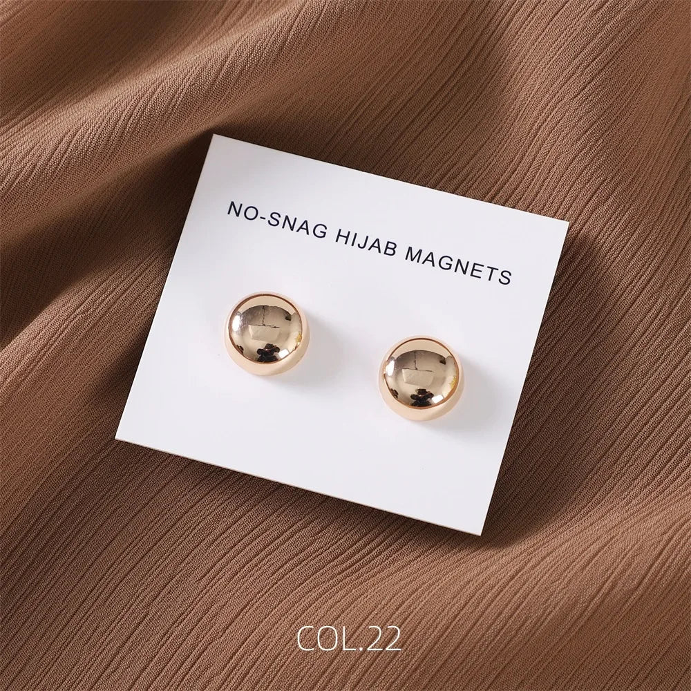 Safe macaron cor hijab broche forte chapeamento de metal magnético hijab clipe luxo sem buraco pinos broches ímã para lenço muçulmano