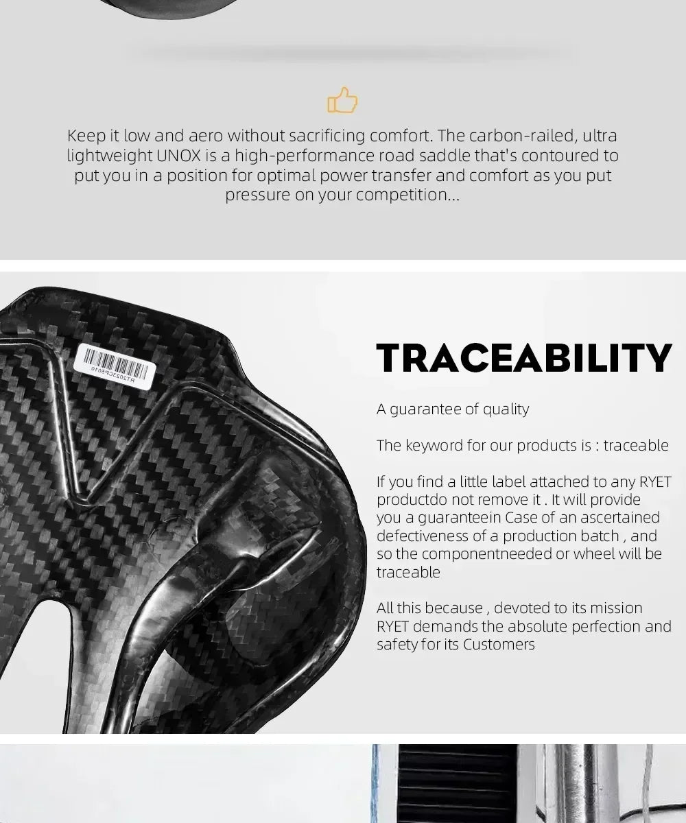 RYET Bicycle Saddle Ultralight Racing Bike Full Carbon Bike Seating Saddles 115g 7x9mm Road Sports Cushion Cycling Accessories
