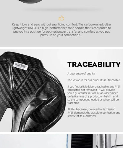 RYET Bicycle Saddle Ultralight Racing Bike Full Carbon Bike Seating Saddles 115g 7x9mm Road Sports Cushion Cycling Accessories