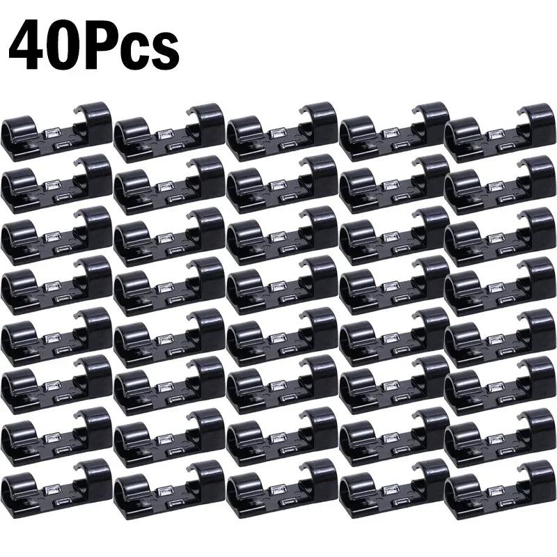 1/100Pcs Cable Clips Self-Adhesive Cable Organizer Cord Management System Cord Holder for Wire Management Desk Car Office Home