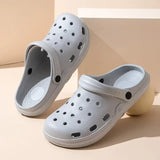 Tamancos de jardim para mulheres e homens, sandálias de praia, dedo do pé largo, sapatos Holey, chinelos de chuveiro, ao ar livre, senhoras, verão