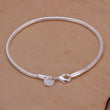 Pulseras de cadena de serpiente de plata de ley 925 para mujer, dijes para boda, de alta calidad, de fábrica, de 3 mm. 