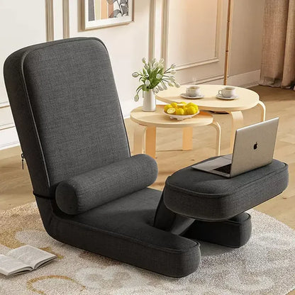 Sofá chaise longue ajustable 4 en 1, sofá cama de suelo, tumbona acolchada plegable de 15 posiciones con almohada.