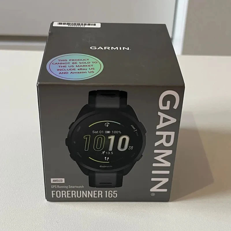 Garmin Forerunner 165 Basic Style Smart Sports Watch, 1.2 Inch Amoled Screen, Gps, Compatible with Multiple Languages