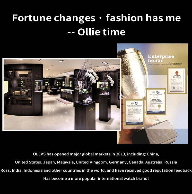 OLEVS 3653 Mens Watch Quartz Watch Multifunctional Chronograph Watch For Men 30M Waterproof Luminous Moon Phase Box Original