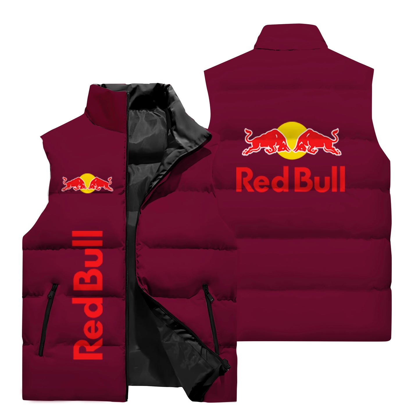 2025 New Red Bull Vest 3D Printing Fashion Men's Sleeveless Jacket Casual Fashion Outdoor Sports Vest Red Bull Cycling Jacket