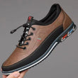 Spring Luxury Men's Casual Leather Shoes Elastic Band Business Flats Loafers for Men Soft Sole Peas Shoes Soft Men's Sneakers