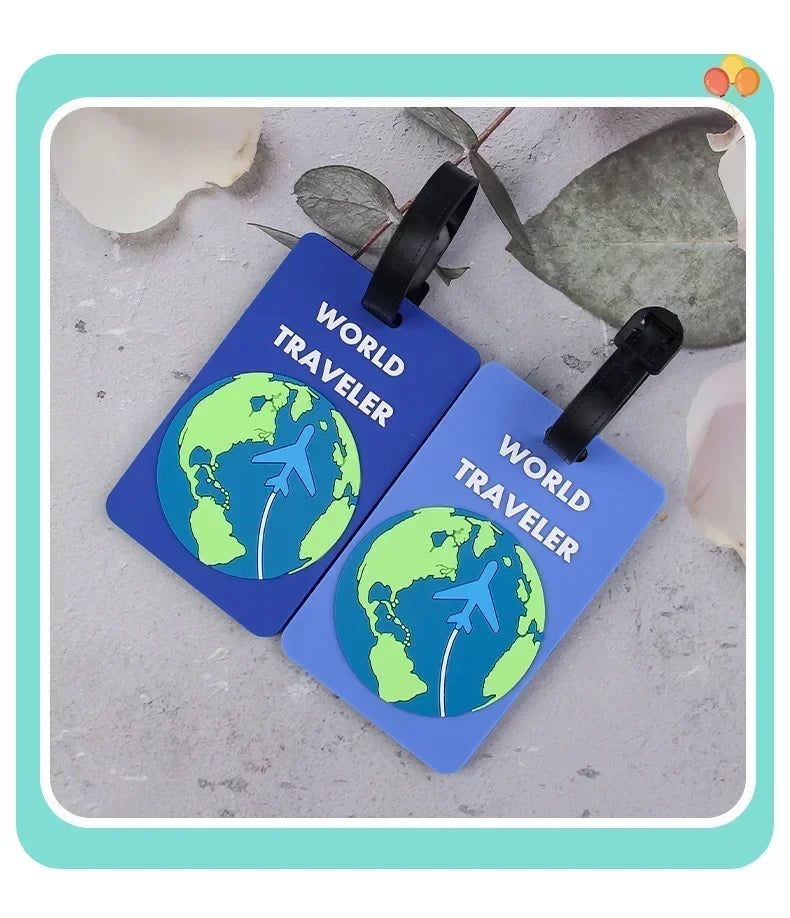 New PVC Soft Glue Airplane Luggage Tag Card Cover Name Labels Suitcase ID Address Hang Tag Boarding Pass Labels Travel Access