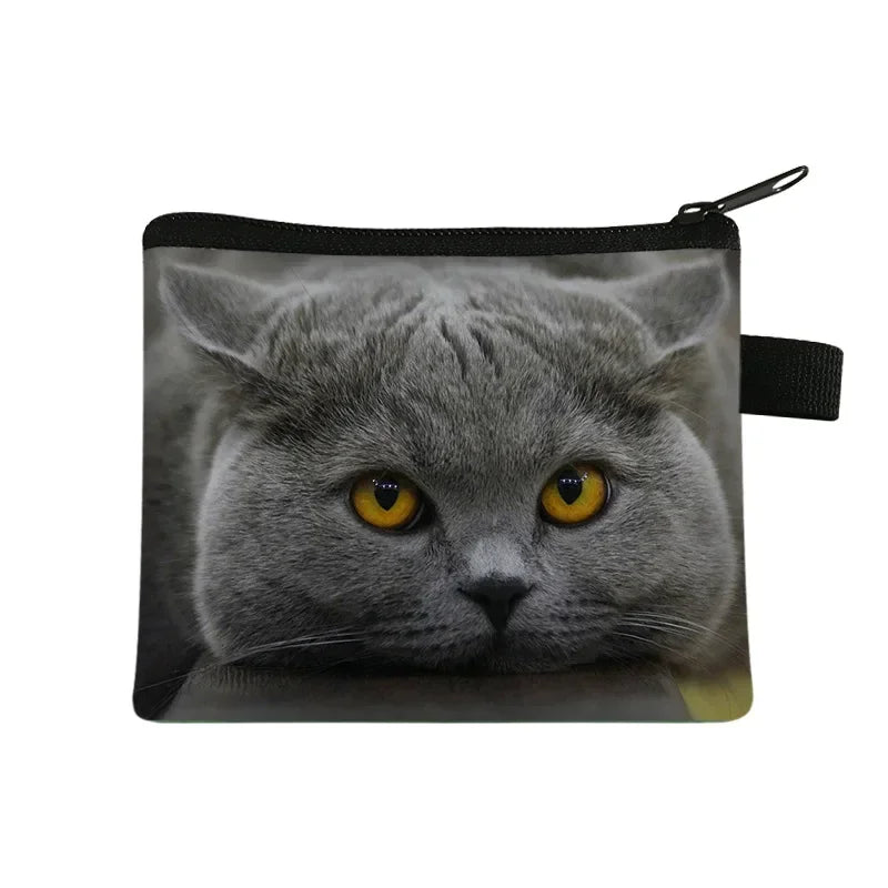 Coin Purse New Animal Cat Children's Wallet Student Portable Card Coin Key Storage Bag Polyester Hand Bag Mini Bag