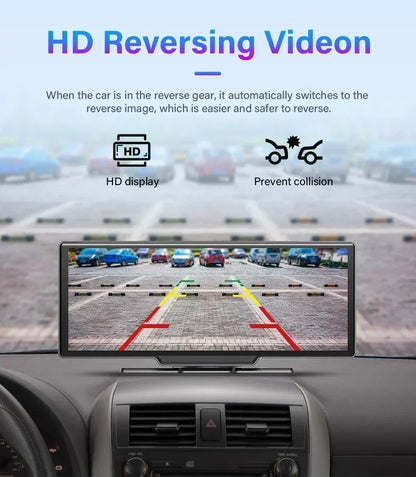 Srnubi 10.26" Dash Cam Rearview Wireless Carplay & Android Aut 4K DVR Navigation Player Dual Len Recorder Dashboard  WIFI 5.0BT