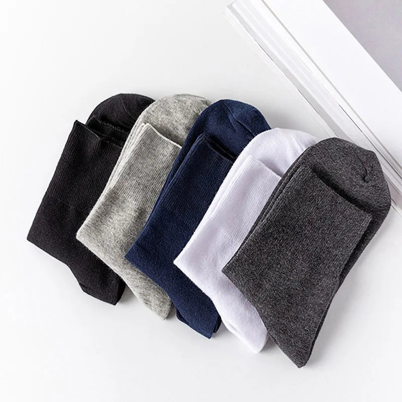5 Pairs Plus Size EUR 45-50 Prevent Varicose Veins Socks Mens Diabetics Patients Cotton Loose Mouth Sock Man Women Comfort Meias