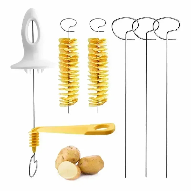 Spiral Potato Cutter Twisted Slice Potato Tower Whirlwind Potato Cut Diy Creative Fruit And Vegetable Spiral Slicer For Kitchen
