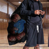 Mesh Soccer Ball Bag Extra Large Drawstring Basketball Storage Bag With Zipper Pocket Volleyball Football Net Pack Gym Bags