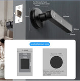 Tuya App Bluetooth Smart Fingerprint Door Lock Password Mechanical Key NFC Unlocking For Wooden Door Handle Lock IP54 Rainproof