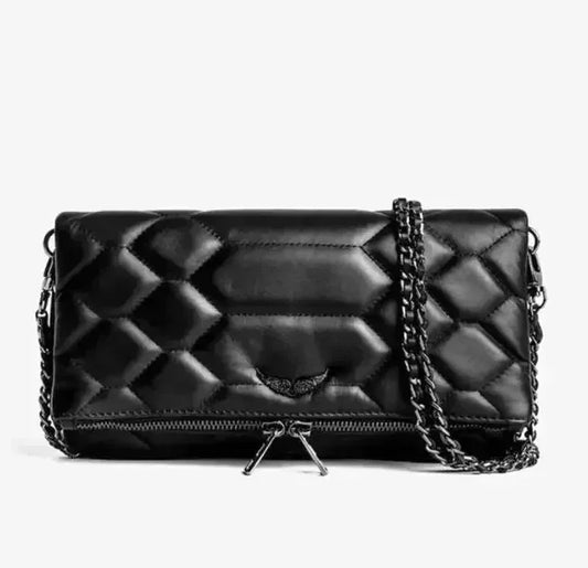 ZADIG & VOLTAIRE Shoulder Bags For Women Crossbody Bag Designer Wing Decoration 2Chains Straps White Color Flap Zipper