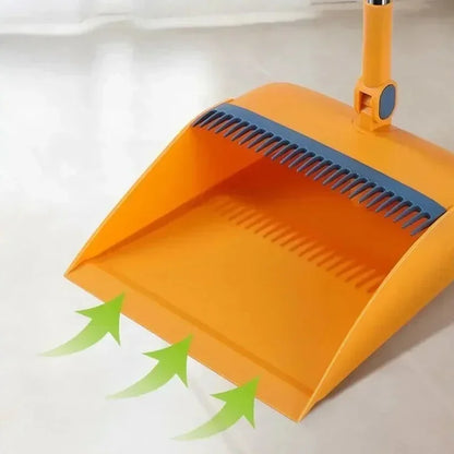 Escova e pá vassoura e pá conjunto de combinação pá vertical dobrável pele macia não-viscosa varrendo vassoura 2 pçs/set
