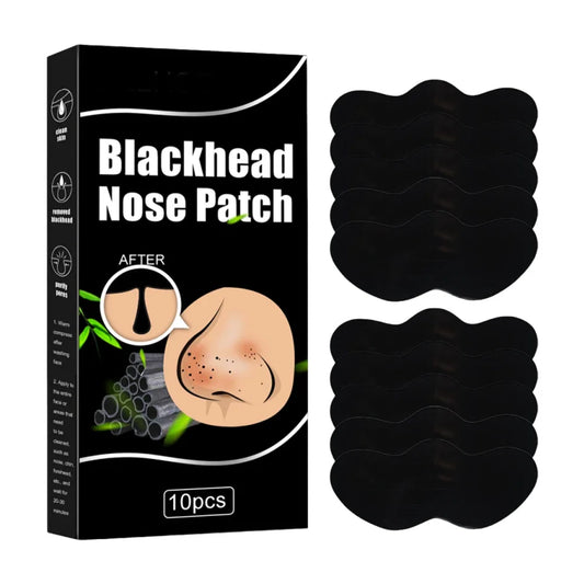 10 tiras nasales unisex para eliminar puntos negros, mascarilla para el cuidado de la piel, parches para limpiar los poros y eliminar puntos negros.