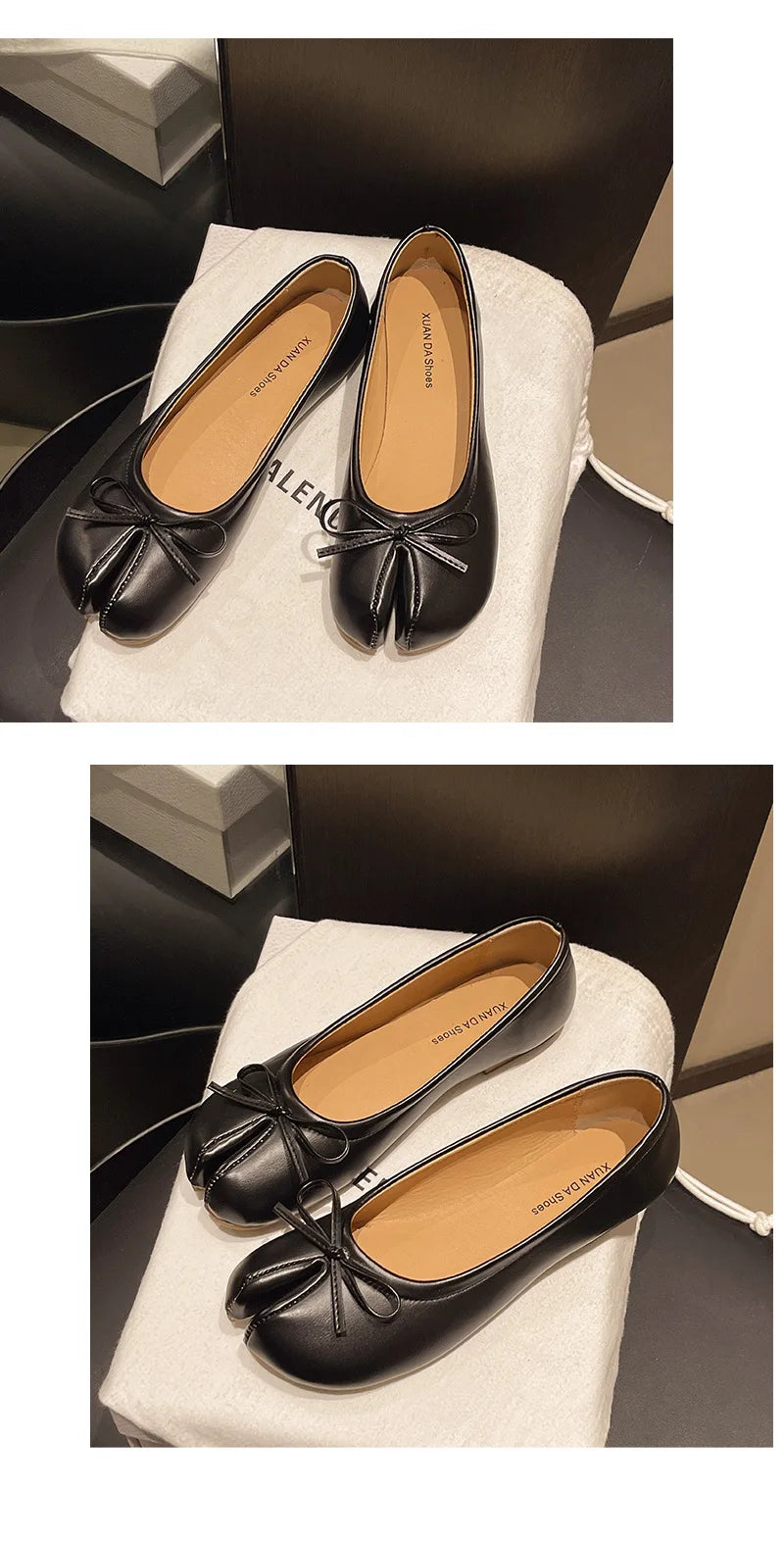 Summer Women's Bowknot Flat Tabi Ninja Shoes Pig Toe Slippers Lazy Person Horse Hoof Shoes Women Split Toe Mocassines Loafers