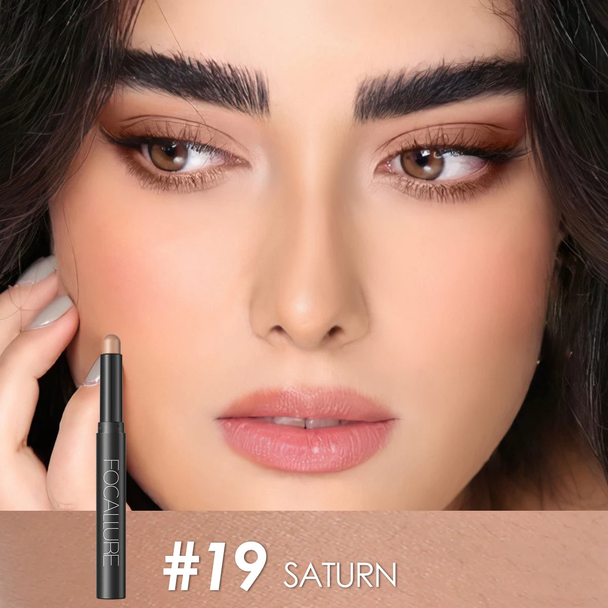FOCALLURE Lápiz de sombra de ojos perlado de 24 colores, resistente al agua, con brillo, pigmento brillante, delineador en barra, herramientas de maquillaje