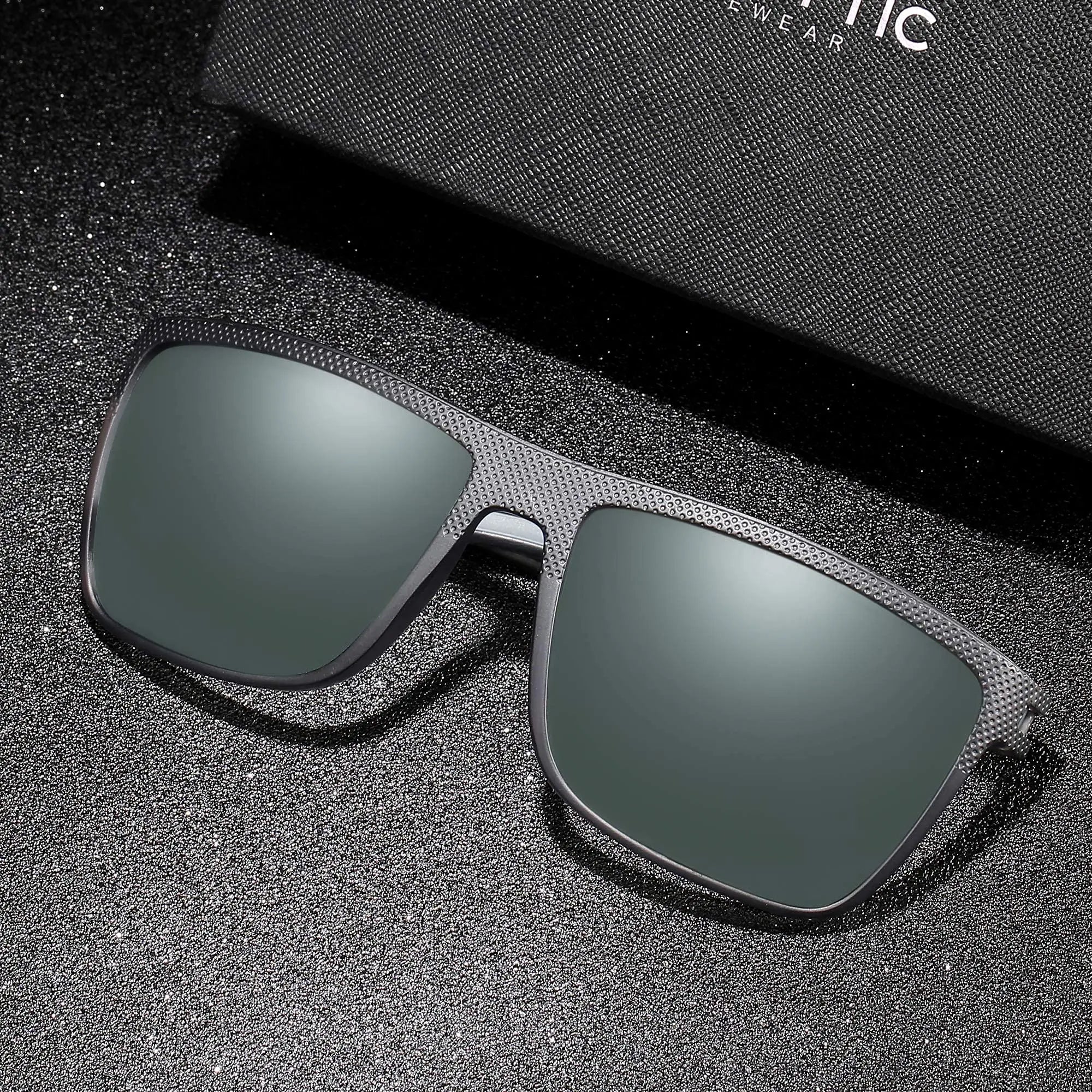ZENOTTIC Polarized Sunglasses for Men Shades Lightweight TR90 Frame UV400 Protection Square Outdoor Travel Driving Sun Glasses