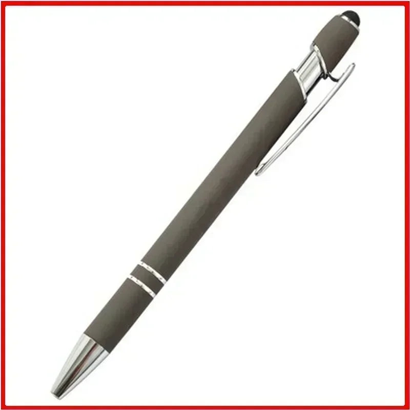50pcs Light Metal Ballpoint Pen Touch Screen Pen Office School Advertising Pen Custom Logo Text Engraving Laser Engraving