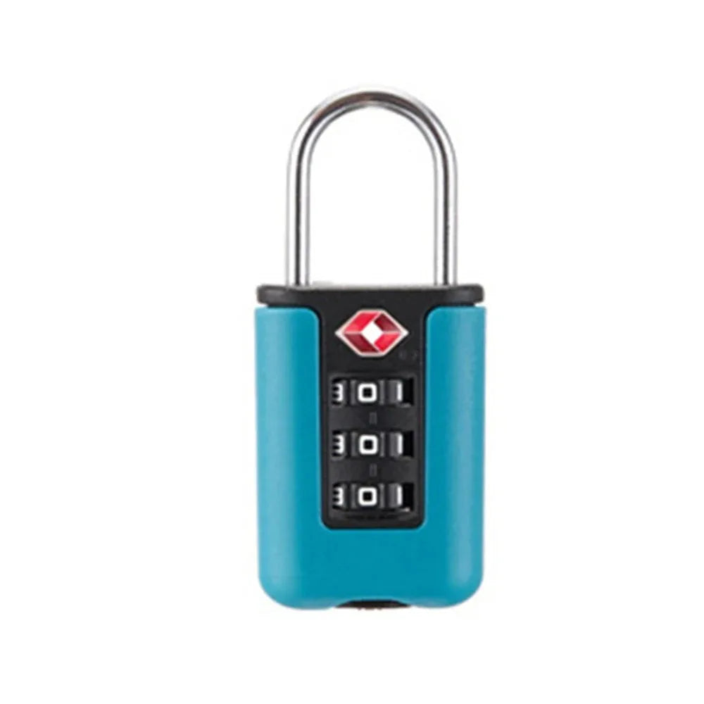 TSA Customs Code Lock for Travel Luggage Password Changeable Black Lock Contrast Design Padlock 3 Digit Combination Lock