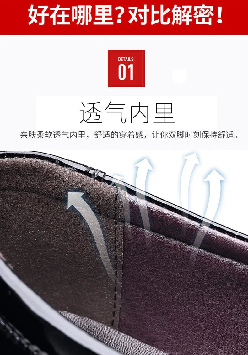 Luxury Men's Leather Shoes Retro Carved Lace-up Brogue Oxford Wedding Men Dress Shoes Male Formal Business Gentleman Office Shoes