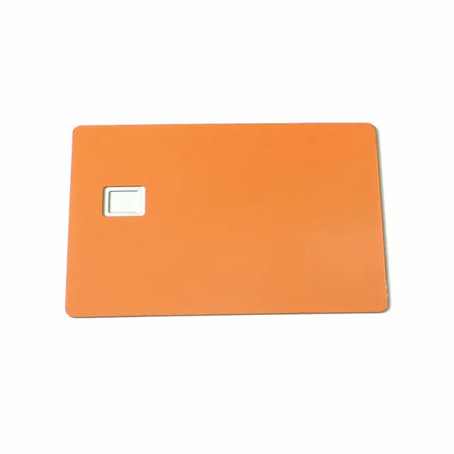 Small Chip Slot Metal Business Card, cartão de crédito com tira e assinatura, frete grátis, em branco 4442, 1Pc
