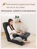 4in1 Adjustable Chaise Lounge Sofa, Floor Lazy Sofa Bed, 15-Position Folding Padded Lounger Bed with Pillow Chaise Couch