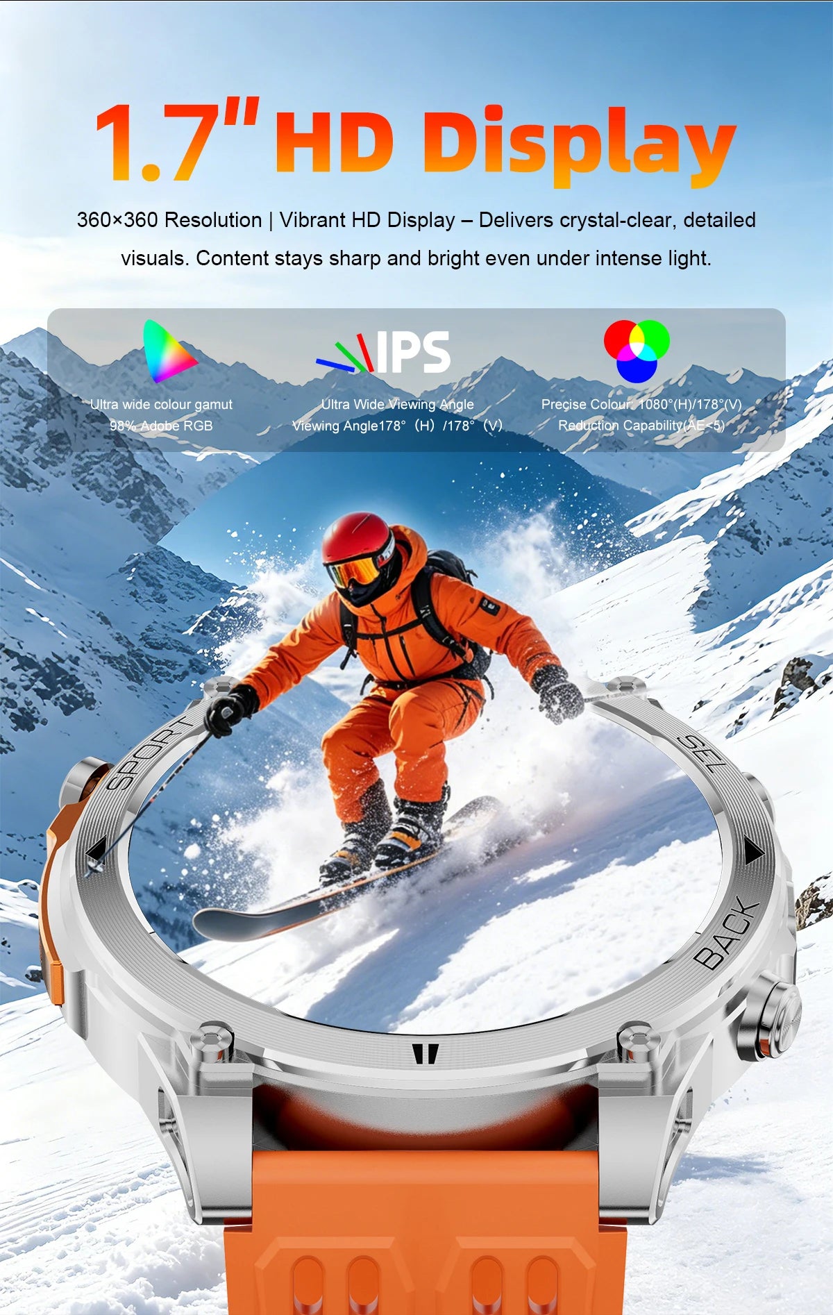 Novo Smartwatch Masculino T-RX4 Ultra GPS 2026 – Posicionamento GPS de 6 satélites, resistência à água 10ATM, bateria de 850mAh, bússola e mais de 170 modos esportivos.