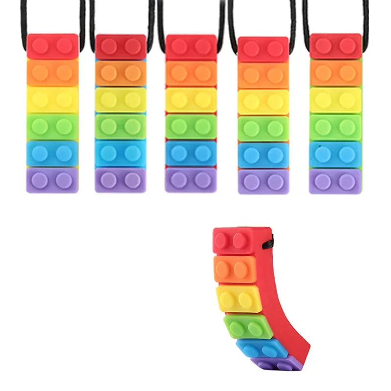 Silicone Baby Teether Toy, Colorful Toys, Christmas Teethers, Autism Sensory Chew, Oral Motor Therapy Tools, Teething Necklace