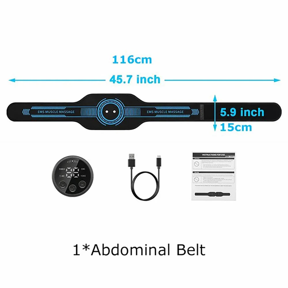 EMS Belt Massage Set Abdominal Fitness Device Intelligent Belt Full Body Muscle Stimulation Trainer USB Charging Version