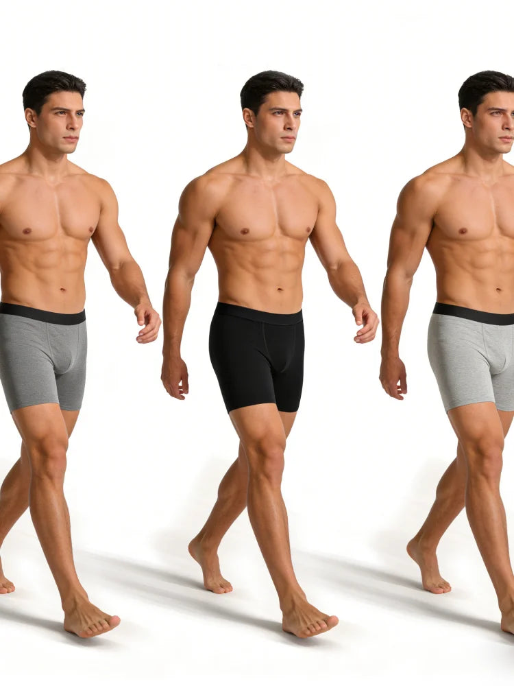 6Pcs Men Panties Cotton Underwear Soft Breathable Boxer Underwear Trendy Simple Hot-Selling Men's Boxer Underwear Fashion Pop