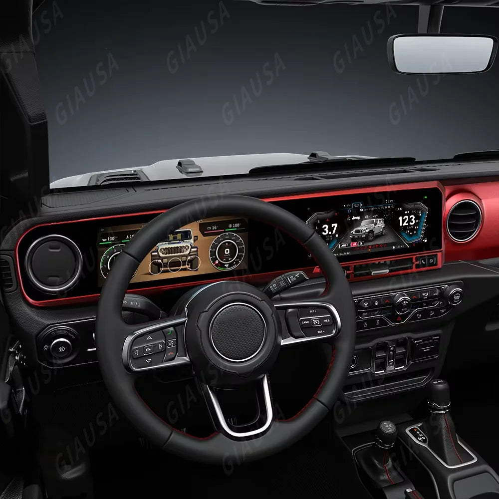 For Jeep Wrangler 2018-2022 Carplay LCD Instrument Panel Dual Screen Android Multimedia Video Player GPS Navigation Android Auto