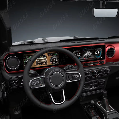 For Jeep Wrangler 2018-2022 Carplay LCD Instrument Panel Dual Screen Android Multimedia Video Player GPS Navigation Android Auto