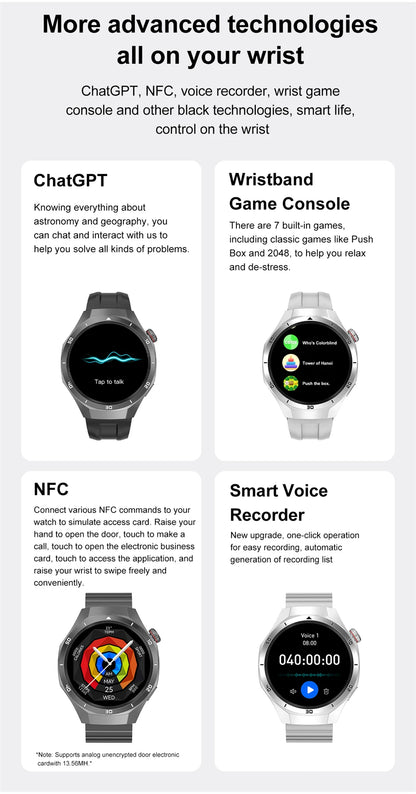 GT5 Pro Smart Watch Men's Women 466*466 HD Screen Bluetooth Call Smartwatch GPS Map Compass Sports Fitness Smartwatch 2025 New