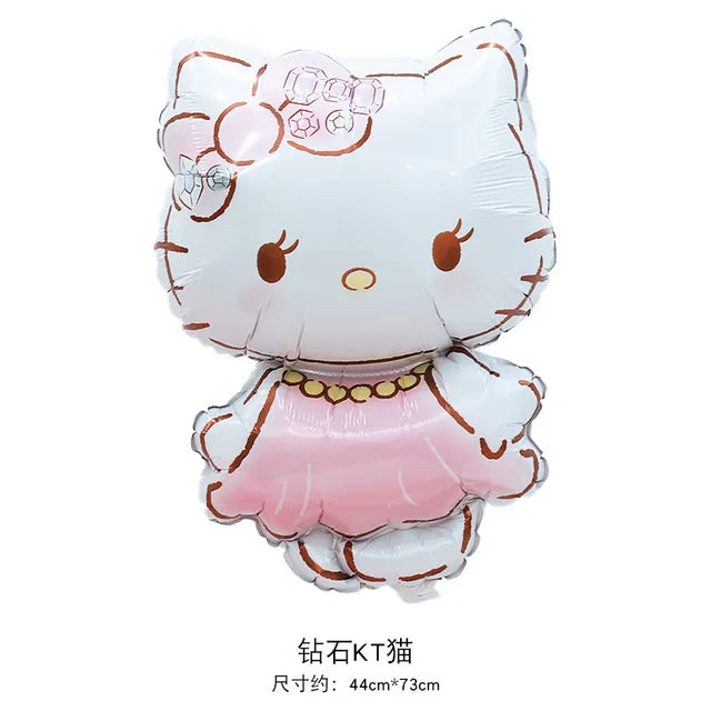 Lindo juego de globos decorativos para fiesta de anime, temática de Hello Kitty, fiesta de cumpleaños de niña kawaii, globos para baby shower, 5 piezas 