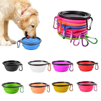 Comedero portátil para mascotas, de TPR duradero, plegable, de silicona, para gatos y perros, para viajes al aire libre, para agua y comida.